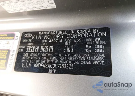 2017 Kia Sportage Ex from USA, damaged, VIN KNDPN3AC0H7183221